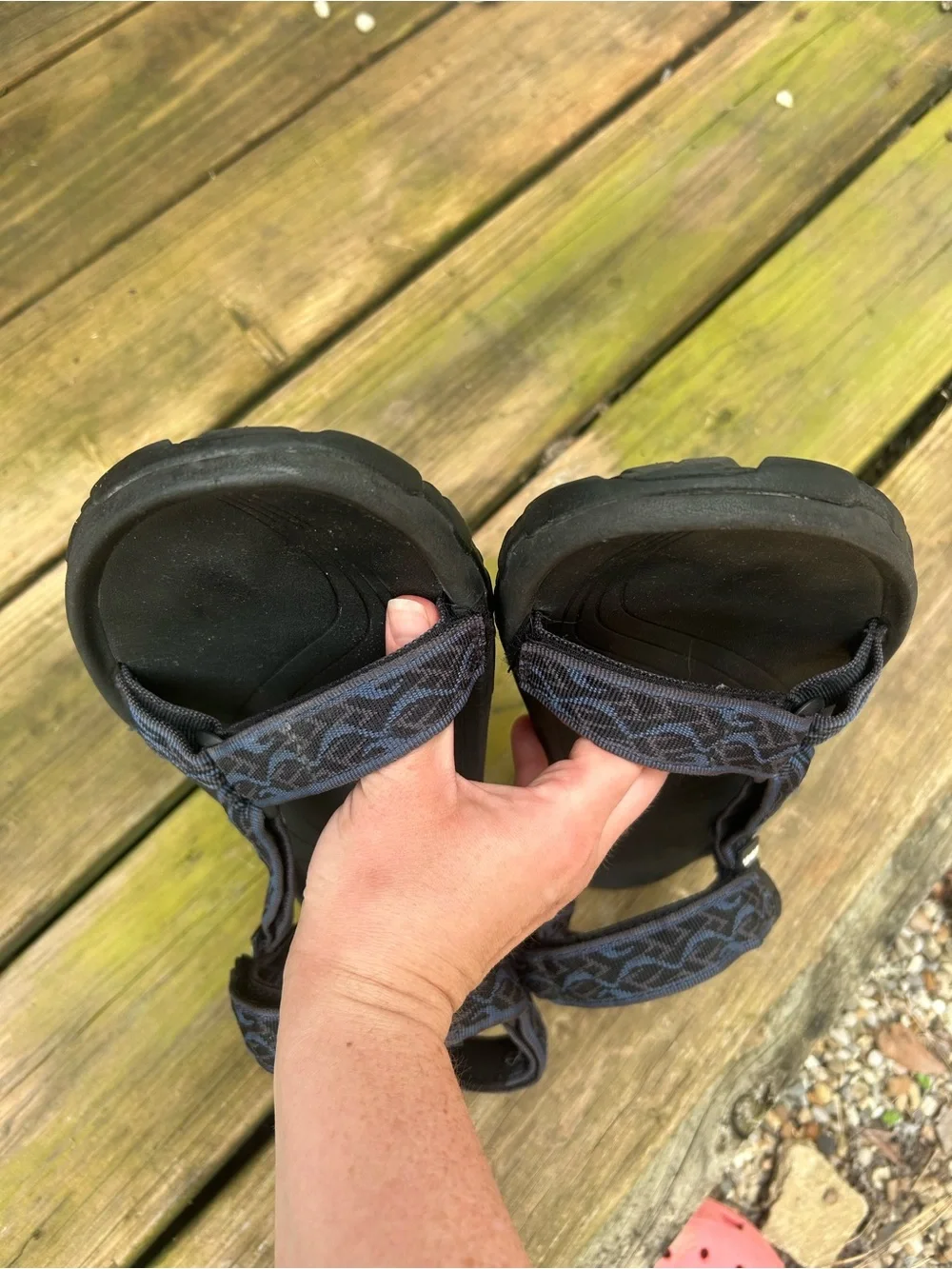 Men’s Teva Hurricane Sandals Wavy Trail Navy Strap Outdoor Hiking Waterproof